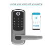 DBGJCV TTLOCK WiFi Electronic Smart Door Lock with Biometric Fingerprint/Password/Smart Card/Key Unlock/USB Emergency Charger(Black) view 4