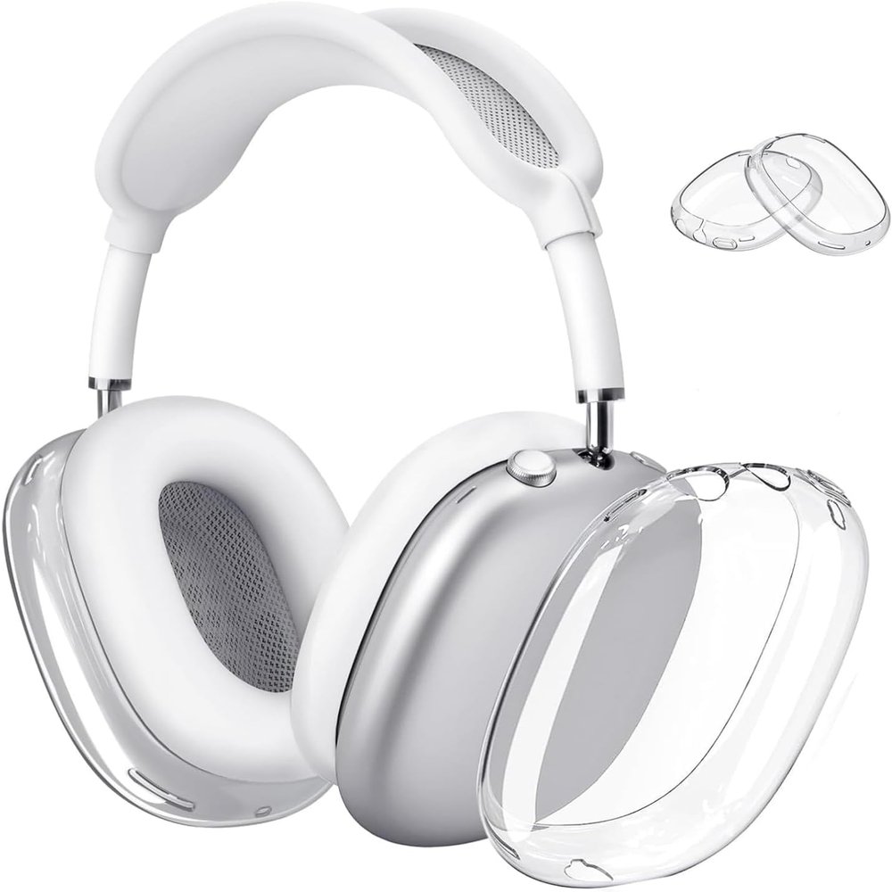 Luxe Trendz Airpods Max Case Cover for AirPods Max Headphones, Clear Soft TPU Ear Cover/Ear Pad Cover for AirPod Max (2024/2020),Transparent Accessories for Apple AirPods Max, USB-C (White Claer)
