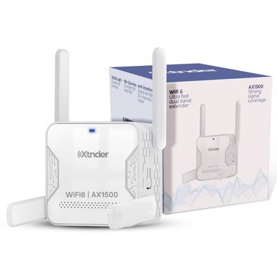 2025 AX1500 WiFi Extender Signal Booster Long Range, Covers 13,000 Sq.Ft & 100+ Devices, 1500Mbps Dual-Band 5.8GHz & 2.4GHz WiFi Extender with Ethernet Port, No Dead Zones & Lag, Secure WiFi Booster