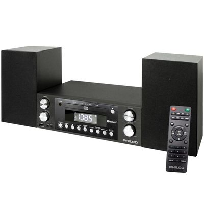 Philco Executive Shelf System - All-in-One Bluetooth Home Stereo System with CD Player with 50 watts of Sound and MP3 / USB Playback (Renewed)