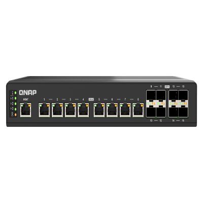 QNAP 8-Port 10GbE SFP+ Fiber and 8-Port Full 10GbE RJ45 Industrial-Grade Managed Switch (QSW-IM3216-8S8T-US)