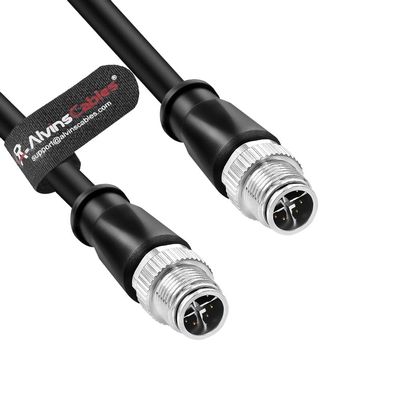 Alvin's Cables M12 X-Code 8 Pin Male to 8 Pin Male Cat6a Cable Shielded for Cognex Basler Industrial Camera, High Flex 8m/26.2ft