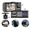 3 Channel Dashcam Car DVR HD 1080P 3-Lens Inside Vehicle Dash CamThree Way Camera DVRs Recorder Video Registrator Camcorder(3 camera - 32G) view 2