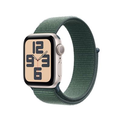 Apple Watch SE 2nd Gen (GPS, 40mm) - Starlight Case with Lake Green Sport Loop Band (Renewed)