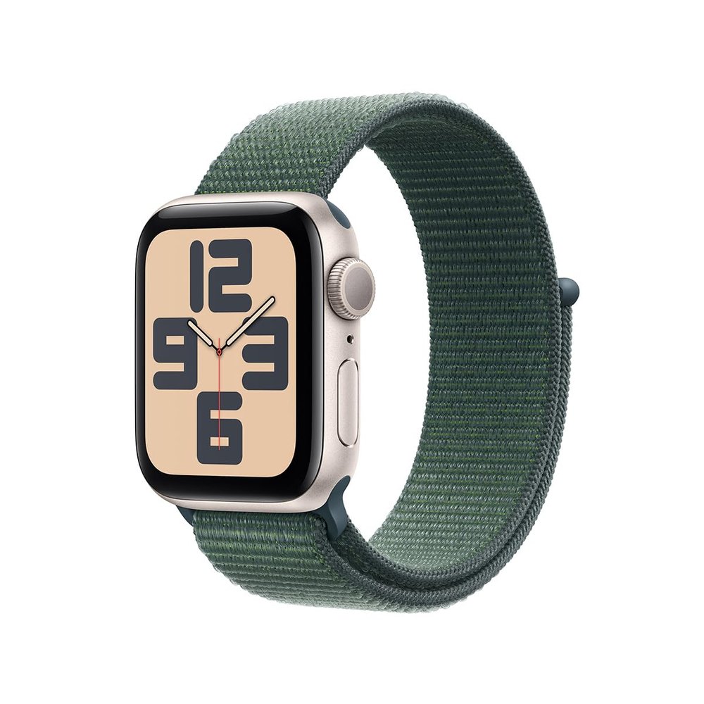 Apple Watch SE 2nd Gen (GPS, 40mm) - Starlight Case with Lake Green Sport Loop Band (Renewed)