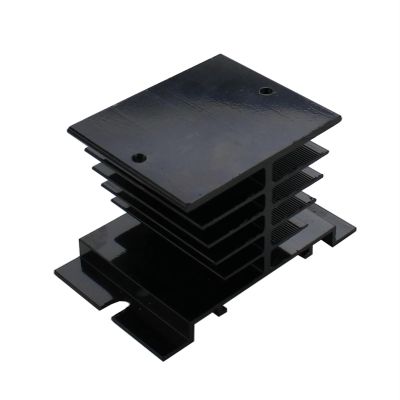 VELORE SSR Aluminum Heat Sink 25A 30A Silver Tone Solid State Relay HeatSink Radiator for Single Phase(Black Radiator)