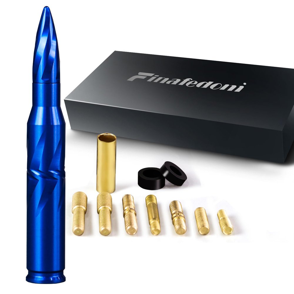 7.8in Car Truck Antenna Bullet Antenna Truck Accessories Silverado 1500 Ford F150 Dodge Ram 1500 GMC Sierra 1500 Ranger Short Replacement Antena para Carro (Blue, 7.8in Spiral Style)