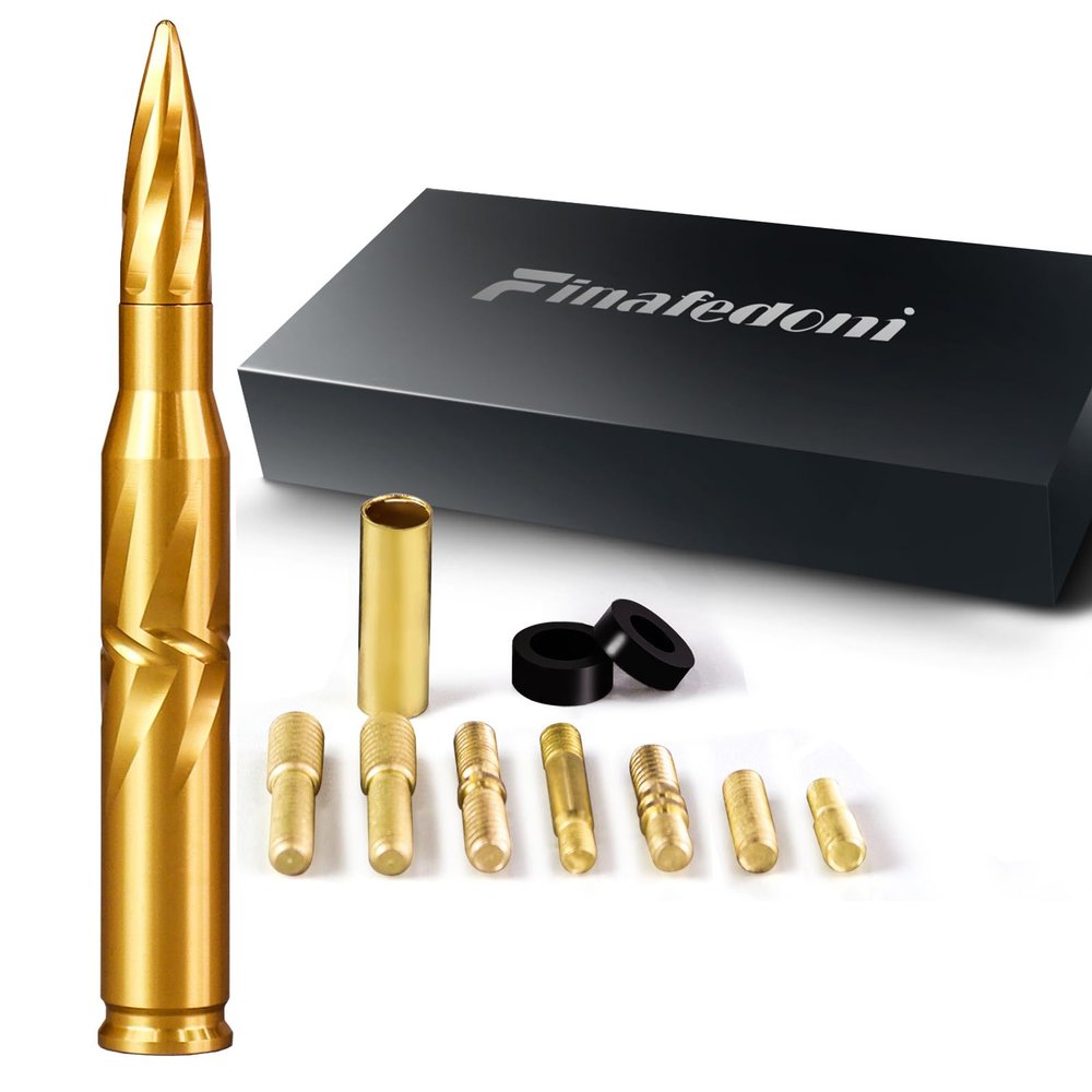 7.8in Car Truck Antenna Bullet Antenna Truck Accessories Silverado 1500 Ford F150 Dodge Ram 1500 GMC Sierra 1500 Ranger Short Replacement Antena para Carro (Gold, 7.8in Spiral Style)