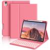 aoub Keyboard Case for iPad 11th (A16) / 10th Generation 11/10.9 Inch 2025/2022 with Pencil Holder - 7 Colors Backlit, Wireless Detachable Folio Keyboard Soft TPU Back Cover - Pink view 1