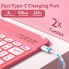 aoub Keyboard Case for iPad 11th (A16) / 10th Generation 11/10.9 Inch 2025/2022 with Pencil Holder - 7 Colors Backlit, Wireless Detachable Folio Keyboard Soft TPU Back Cover - Pink view 3