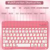 aoub Keyboard Case for iPad 11th (A16) / 10th Generation 11/10.9 Inch 2025/2022 with Pencil Holder - 7 Colors Backlit, Wireless Detachable Folio Keyboard Soft TPU Back Cover - Pink view 4