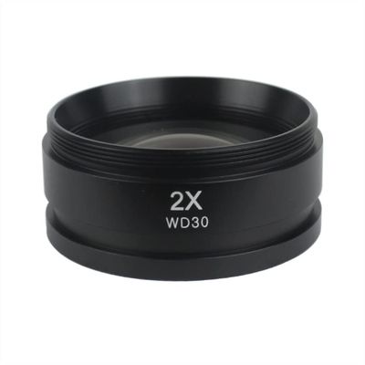 Microscope WD165 0.5X 0.7X 1.0X 2.0X Auxiliary Objects Lens Microscope Camera Lens for Trinocular Stereo Zoom Microscope Barlow Glass Lens(2.0X)
