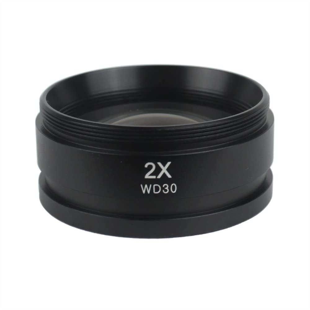 Microscope WD165 0.5X 0.7X 1.0X 2.0X Auxiliary Objects Lens Microscope Camera Lens for Trinocular Stereo Zoom Microscope Barlow Glass Lens(2.0X)