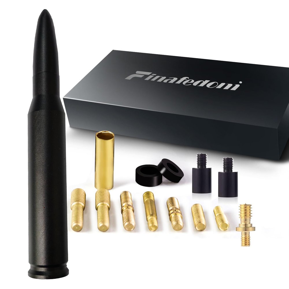 7.8in Black Car Truck Antenna Bullet Antenna Truck Accessories Silverado 1500 Ford F150 Dodge Ram 1500 GMC Sierra 1500 Ranger Short Replacement Antena para Carro (Black, 7.8inch)