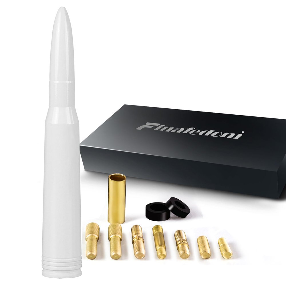 7.8in Car Truck Antenna Bullet Antenna Truck Accessories Silverado 1500 Ford F150 Dodge Ram 1500 GMC Sierra 1500 Ranger Short Replacement Antena para Carro (White, 7.8inch)