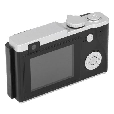 48MP Digital Camera, 1080P 16x Zoom Selfie Camera for Travel, 2.4 Inch Screen Compact Small Camera, Retro Vlogging Camera with Wrist Strap for Boys Girls Kids Daily Use (Black)