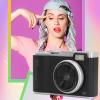48MP Digital Camera, 1080P 16x Zoom Selfie Camera for Travel, 2.4 Inch Screen Compact Small Camera, Retro Vlogging Camera with Wrist Strap for Boys Girls Kids Daily Use (Black) view 4