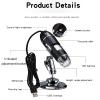 Lab Microscope Accessories 1600X 1000X USB Microscope Handheld Portable Digital Microscope USB Interface Electron Microscopes(3 in 1 Metal Bracket,1600X1) view 4