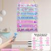FIOBEE Girls Room Dcor for Teen Girls Boys with LED Light Wall Decor for Bedroom Motivational Inspirational Wall Art Room Decoration for Kids Studyroom, 8 Kinds of Lights, Pink Green Mermaid view 2