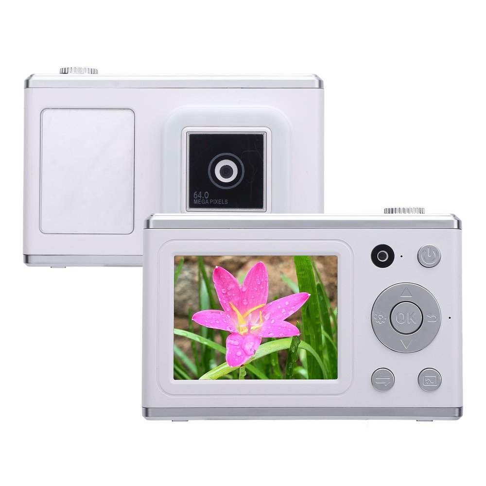 Digital Camera, FHD 1080P Camera, Front and Rear 48MP Pixels, Digital Point and Shoot Camera Built in Fill Light, Compact Small Camera for Boys Girls Kids (White)