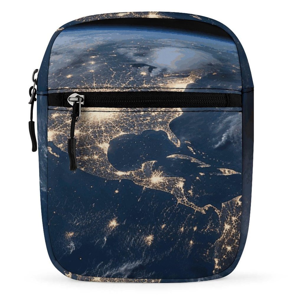 Earth from The Outer Space Oxford Cloth Ammo Crossbody Shoulder Bag Medic Bag Classic Small Messenger Crossbody Bag Unisex Classic Canvas Shoulder Bag for Women, Bookbag for Work
