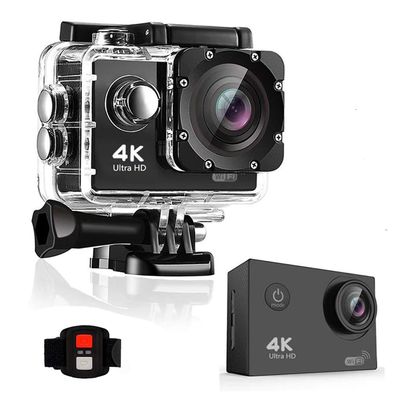 E EMZHOLE 4K Action Camera 20MP WiFi 30M Waterproof Sports Camera Underwater Camera for Vlog with Ultra HD 170Wide-Angle 2.4G Remote Control Anti-Shake 2.0'' LCD Screen with Accessories Kit