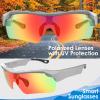 CNBRO Smart Glasses for Unisex Smart Sunglasses with Earbuds Bluetooth Wireless Audio Built-in Speakers & Microphone Bluetooth Speaker Sport Glasses for Driving Cycling Running view 3
