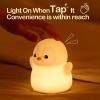 ATSUI Happy Penguin Night Light, LED Squishy Novelty Animal Lamp, Food Grade Silicone, 2 Level Dimmable, Nursery Nightlight for Desk Decor, Funny Gifts Stuff for Boys Girls Baby, White Elephant Gifts view 2