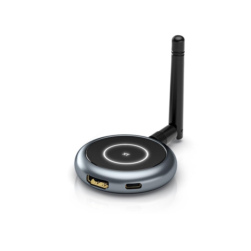 AIMIBO Wireless HDMI Transmitter, Turn Touchscreen into a Second Screen, Up to 4 Phones/Tablets, Extend 1080P Video & Audio from HDMI Devices to iOS/Android Devices in TutuLink App