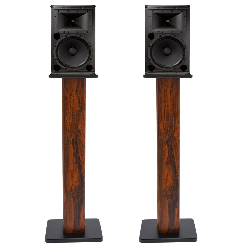 34" Floor Standing Speaker Stands Pair, Speaker Stands for Small Bookshelf Speakers & Satellite Speakers with 4 Cable Ties, Holds up to 66lbs, 2 Pack Universal Speaker Floor Stands