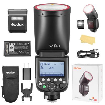 Godox V1 PRO N Flash for Nikon, Godox V1 PRO-N TTL Flash 2980mAh 76W 1/8000s HSS 1.3s Recycle Time 2.4G Wireless HSS 500 Full Power Flashes