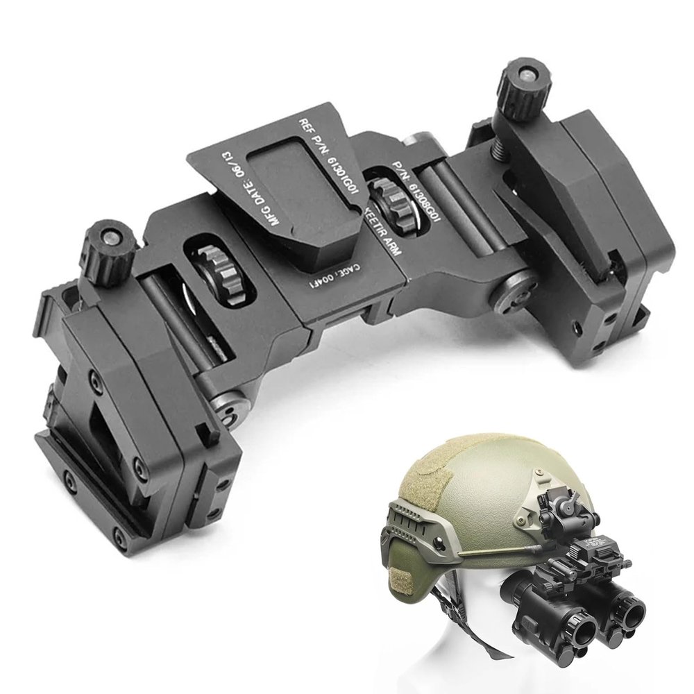 NVG30 NVG10 PVS-14 Binocular Bridge Mount Night Vision Goggles Bracket Metal Helmet Mounting Mount Multi-Function 90 Degree NVG Mount, Black
