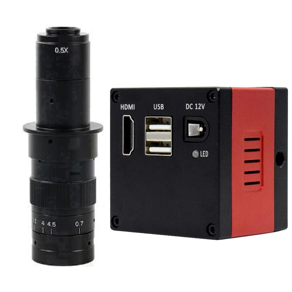 1080P FHD Digital Microscope HDMI Electronic Industrial Microscope Camera for Phone Repair Soldering & 180X C-Mount Lens
