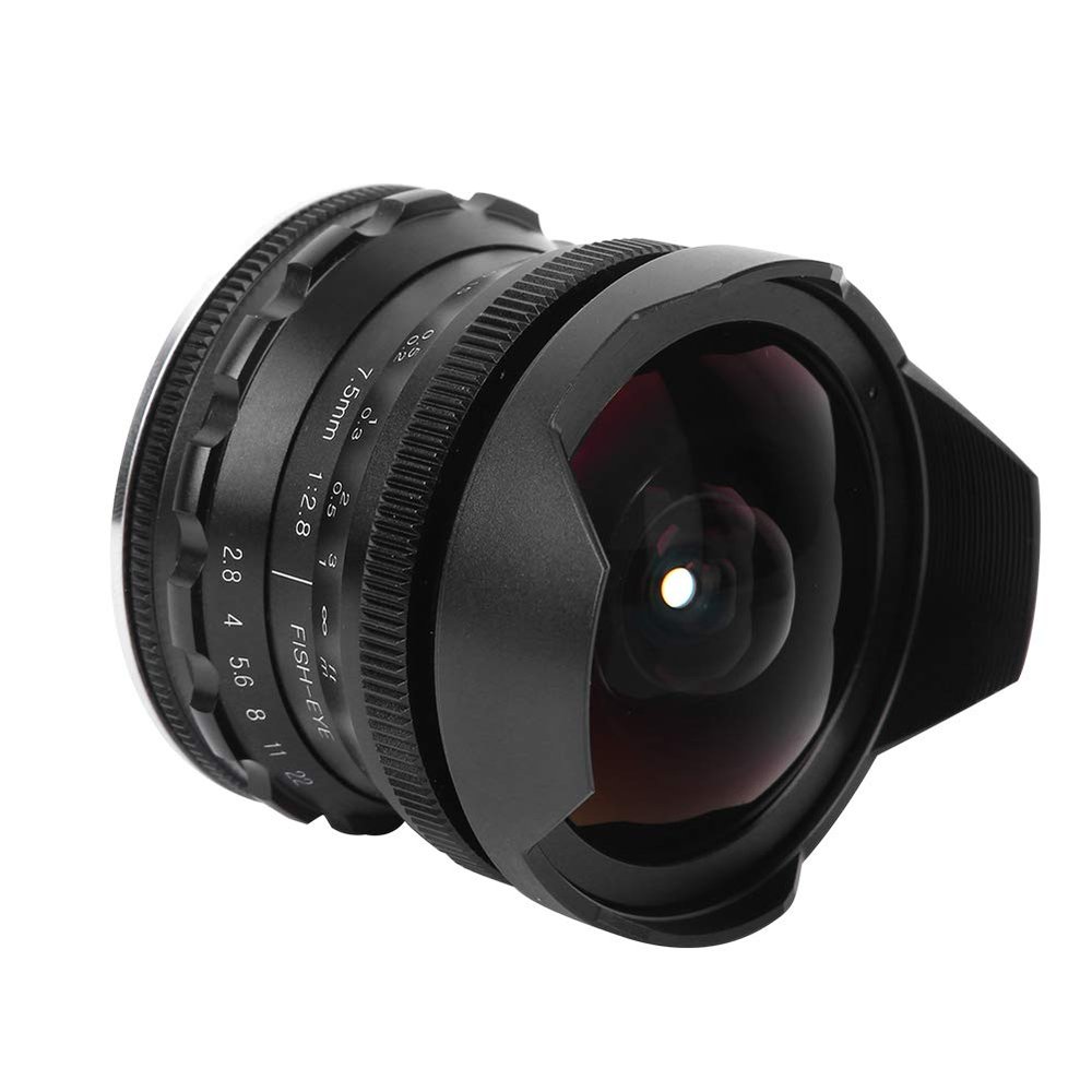 7.5MM F2.8 Fis Camera Lens - Upgrade for Clearer Images, B E Mount for 000/A6000/A6300/A6500/ Series (Black)