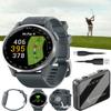 Garmin Approach S44 Golf GPS Smartwatch Silver Aluminum Bezel with Twilight Silicone Band with Wearable4U Power Bank Bundle view 1