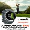 Garmin Approach S44 Golf GPS Smartwatch Silver Aluminum Bezel with Twilight Silicone Band with Wearable4U Power Bank Bundle view 2