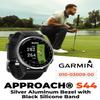 Garmin Approach S44 Golf GPS Smartwatch Silver Aluminum Bezel with Black Silicone Band with Wearable4U Power Bank Bundle view 2