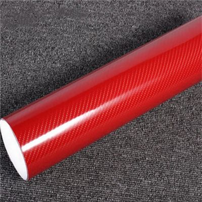 10CM/20CM/30CM/40CM/50CM/60CMX152CM/LOT High Glossy RED 5d Carbon Fiber Sticker(40cm x 152cm)