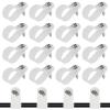 50 Pcs 5/8 Inch White Nylon Screw Mounting R-type Cable Clip Wire Clamp, 16mm Cable Clip Wire Clamp for Wire Management, Stainless Steel Screws Included view 1