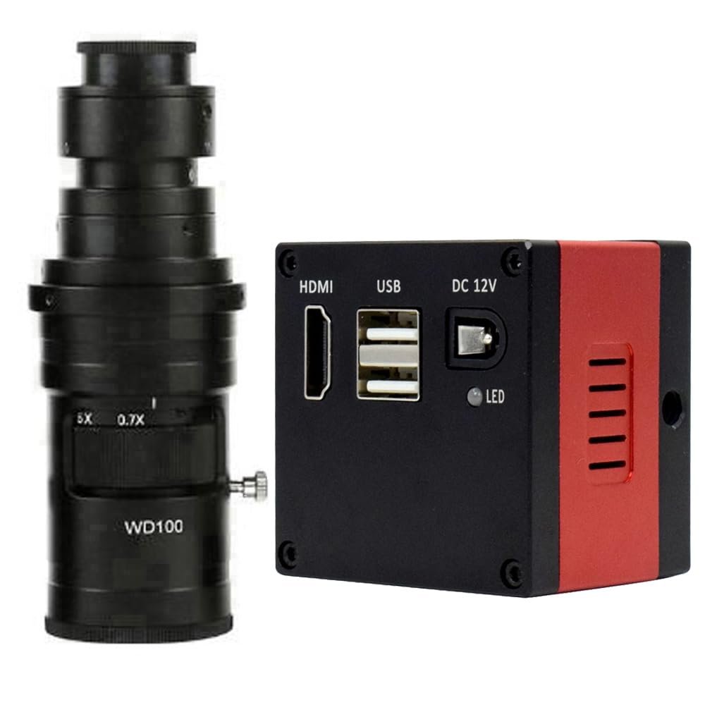 1080P FHD Digital Microscope HDMI Electronic Industrial Microscope Camera for Phone Repair Soldering & 200X C-Mount Lens