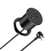 2.5 inch Power Grommet,20W USB-C Charging,1 Outlet with 2 USB C,1 USB Port,Furniture Flush Mount for Desktop,Recessed Power Strip,Workspace Essential Desk Outlet (Black, 6 FT) view 1