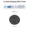 2.5 inch Power Grommet,20W USB-C Charging,1 Outlet with 2 USB C,1 USB Port,Furniture Flush Mount for Desktop,Recessed Power Strip,Workspace Essential Desk Outlet (Black, 6 FT) view 2