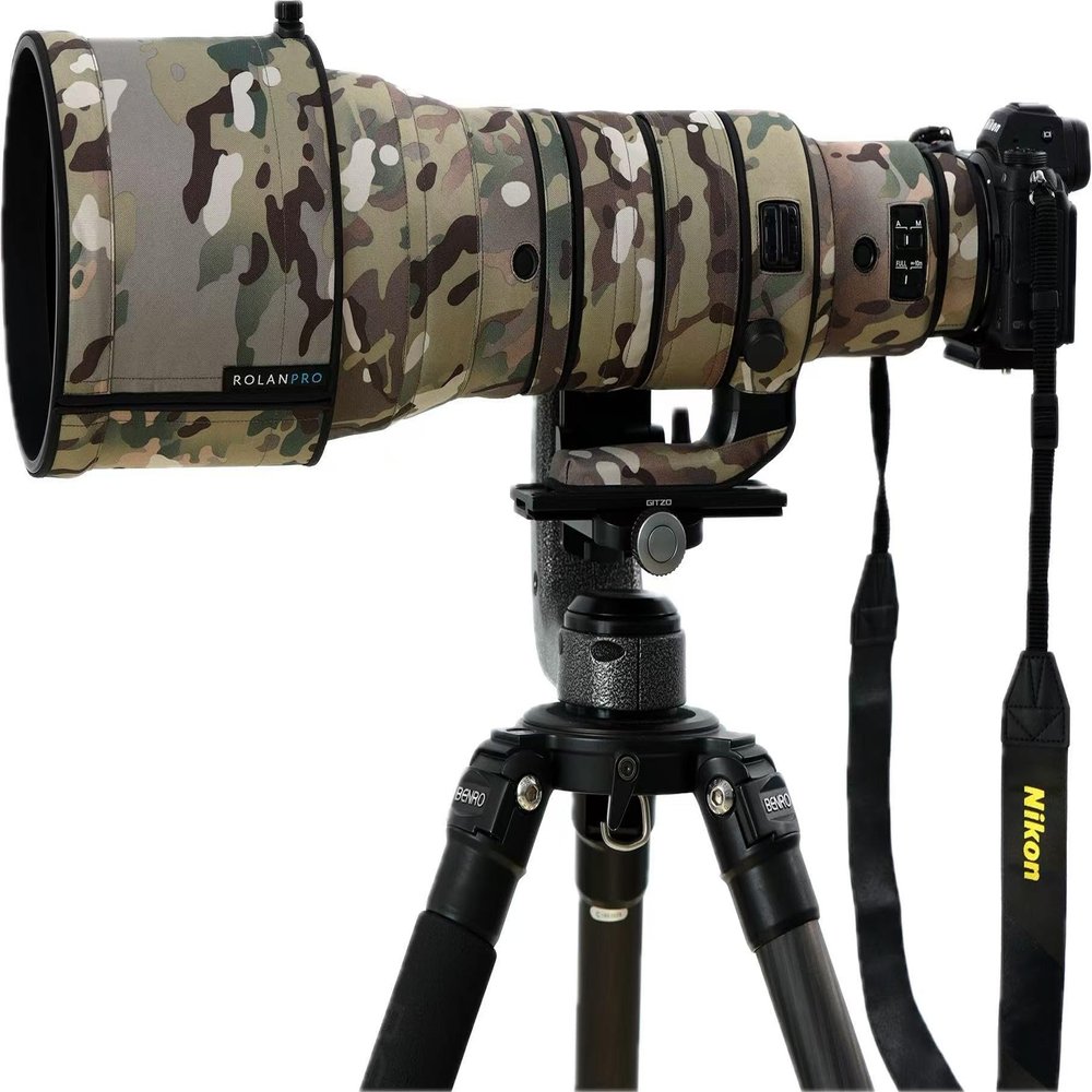 ROLANPRO Camouflage Lens Cover for Nikon Z 400mm F2.8 TC VR S Raincover Lens Protection Sleeve Case Clothing#4 All-Terrain Camo Waterproof