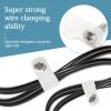 50 Pcs 1/4 Inch White Nylon Screw Mounting R-type Cable Clip Wire Clamp, 6.4mm Cable Clip Wire Clamp for Wire Management, Stainless Steel Screws Includedc view 2