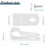 50 Pcs 1/4 Inch White Nylon Screw Mounting R-type Cable Clip Wire Clamp, 6.4mm Cable Clip Wire Clamp for Wire Management, Stainless Steel Screws Includedc view 3