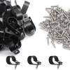 50 Pcs 5/8 Inch Black Nylon Screw Mounting R-type Cable Clip Wire Clamp, 16mm Cable Clip Wire Clamp for Wire Management, Stainless Steel Screws Included view 1