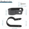 50 Pcs 5/8 Inch Black Nylon Screw Mounting R-type Cable Clip Wire Clamp, 16mm Cable Clip Wire Clamp for Wire Management, Stainless Steel Screws Included view 3