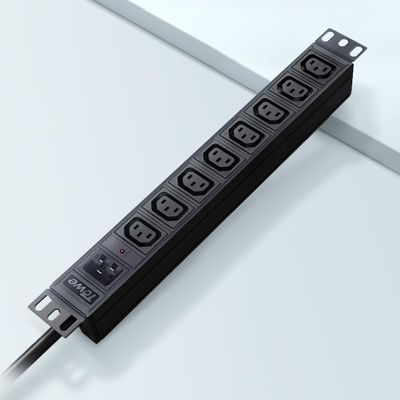 Power Strip, 8 Outlets IEC C13 Metal PDU Power Strip,Built-in C20 Outlet Extender Heavy Duty, 16A 250V 4000W Server Rack PDU/Data Center Power