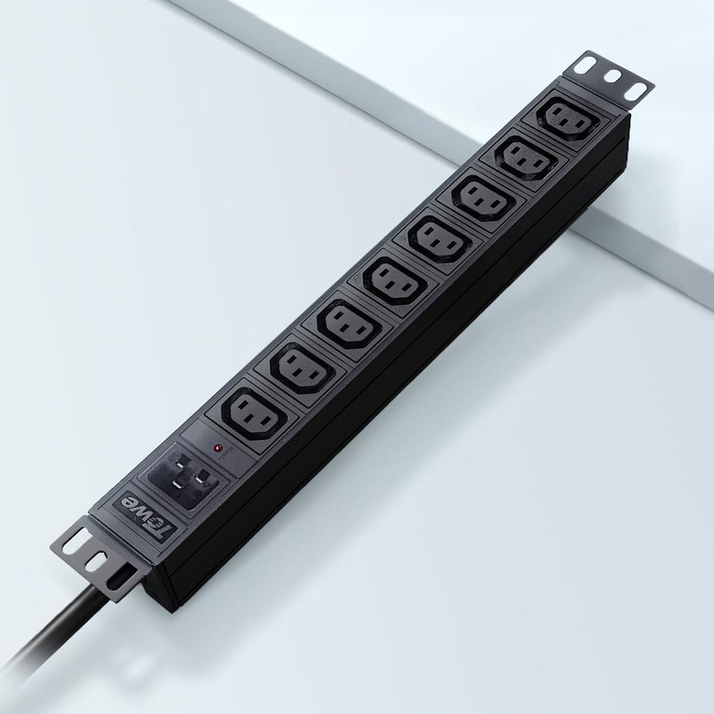 Power Strip, 8 Outlets IEC C13 Metal PDU Power Strip,Built-in C20 Outlet Extender Heavy Duty, 16A 250V 4000W Server Rack PDU/Data Center Power