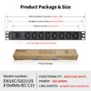 Power Strip, 8 Outlets IEC C13 Metal PDU Power Strip,Built-in C20 Outlet Extender Heavy Duty, 16A 250V 4000W Server Rack PDU/Data Center Power view 2